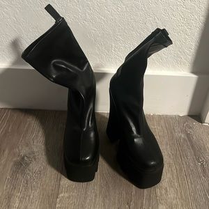 Black platform boots